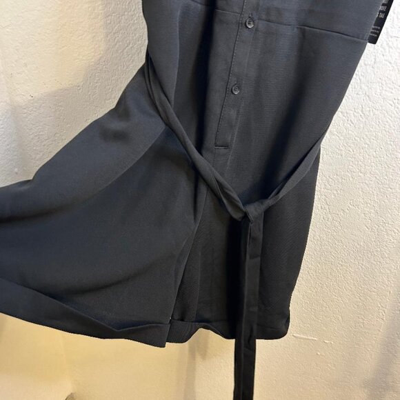 Black Tank Sleeve Romper with Tie Detail Size XL by Express NWT - Picture 3 of 6